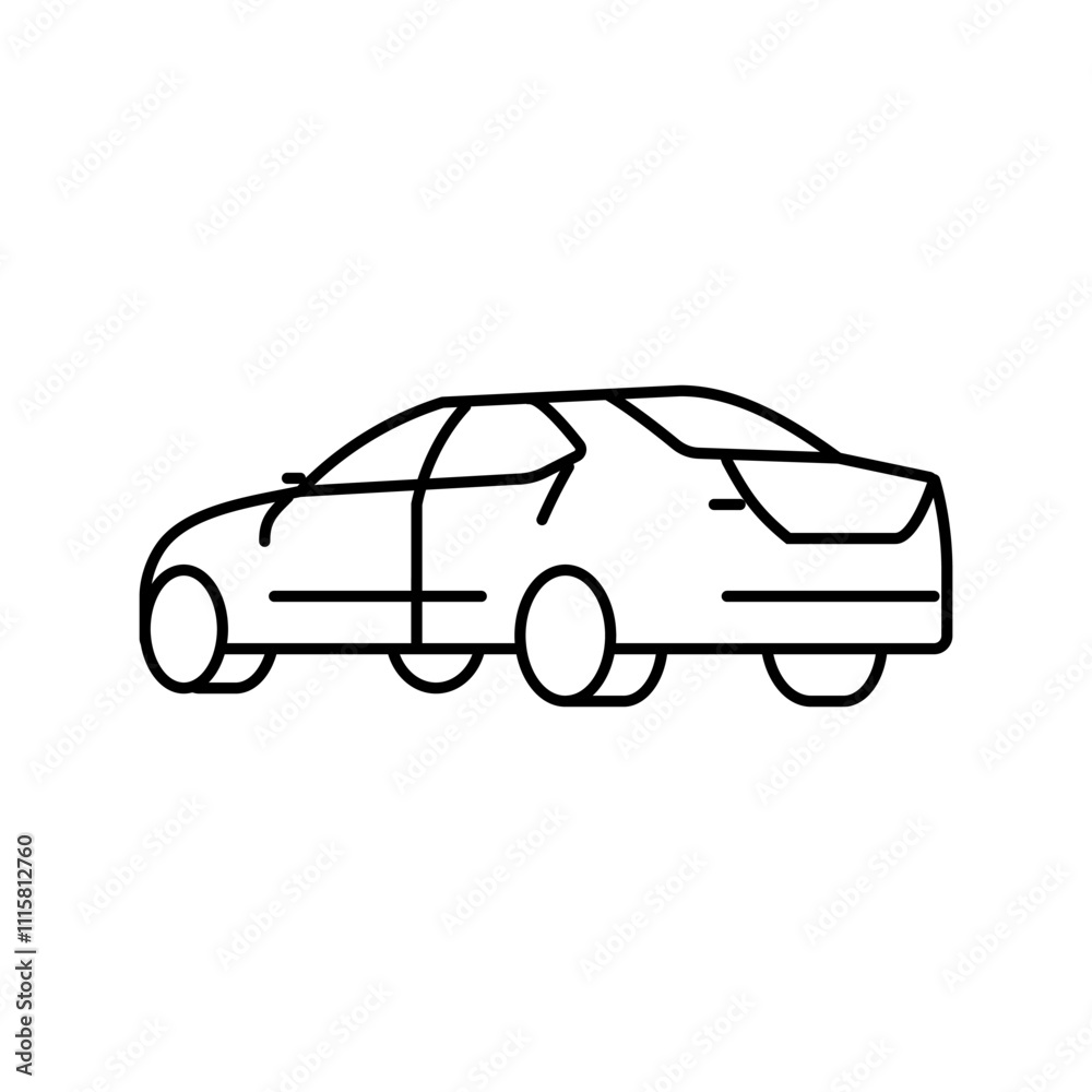 Fototapeta premium speed car transport line icon vector. speed car transport sign. isolated contour symbol black illustration