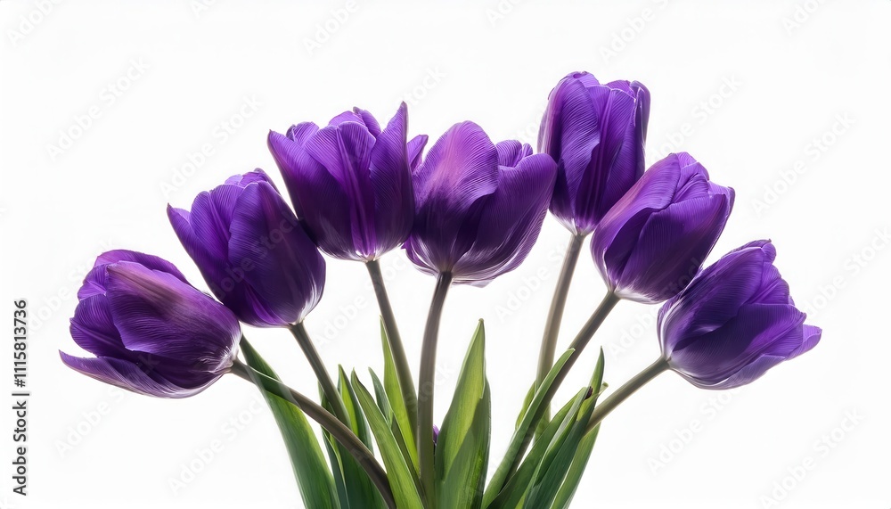 Elegant Purple Tulips on White Background. Perfect for Women’s Day, Mother’s Day, or Spring Themed Celebrations. Symbolizing Grace, Elegance, and Renewal for Decoration, Cards, or Gifts Elegant Purple Tulips on White Background. Perfect for Women’s Day, Mother’s Day, or Spring Themed Celebrations. Symbolizing Grace, Elegance, and Renewal for Decoration, Cards, or Gifts