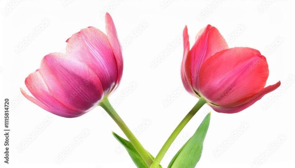 Obraz premium Elegant Pink Tulips for Celebrations. Perfect for Women’s Day, Mother’s Day, and Romantic Occasions. Symbol of Love, Grace, and Renewal in Minimalist Floral Art Photography