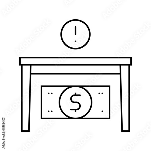 bribery money business cash line icon vector. bribery money business cash sign. isolated contour symbol black illustration