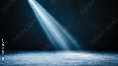 Dramatic Spotlight on Dark Grey Studio Background Cinematic Lighting Empty Space Produc