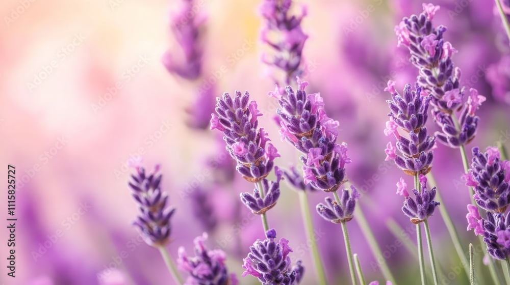 Obraz premium Delicate Lavender Blossoms in Soft Focus Field