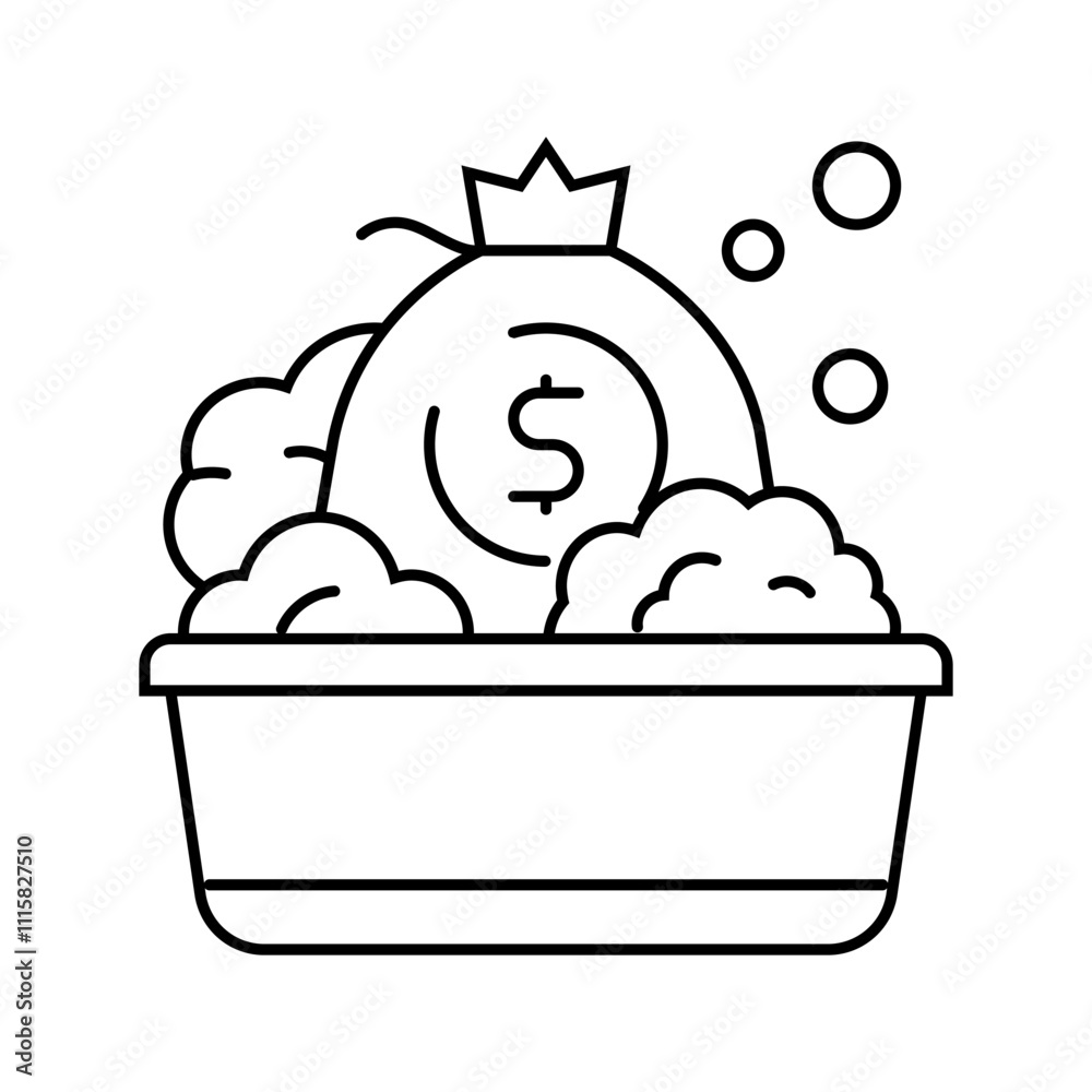 Fototapeta premium money laundering business cash line icon vector. money laundering business cash sign. isolated contour symbol black illustration