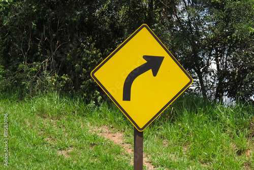 right curve symbol sign - sharp turn sign