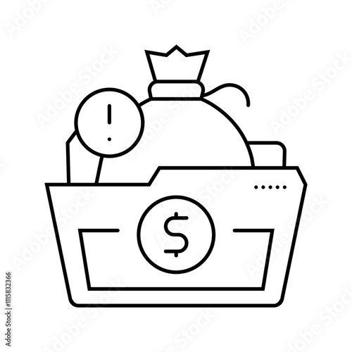 slush fund money business cash line icon vector. slush fund money business cash sign. isolated contour symbol black illustration