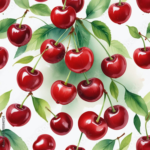 A close up of a bunch of cherries on a white background 