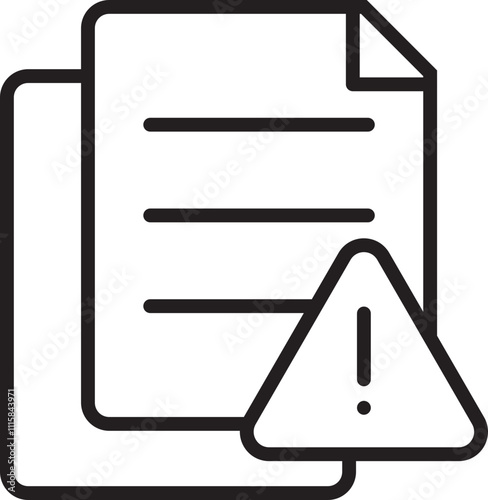 error document file icon error report info warning vector isolated icon