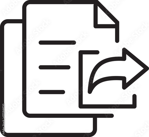 Document file sharing icon transfer vector line isolated icon