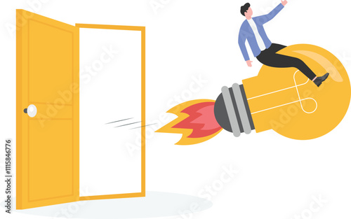 Innovative thinking and ideas, new ideas for business solutions, starting new projects to achieve goals or develop business growth,
