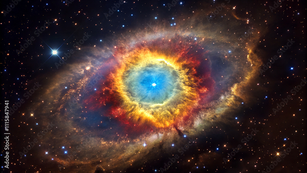 Obraz premium Celestial Symphony, The Enchanting Beauty of Colorful Nebulae and planets in Deep Space In the vast expanse of the universe lies one of nature’s most breathtaking phenomena