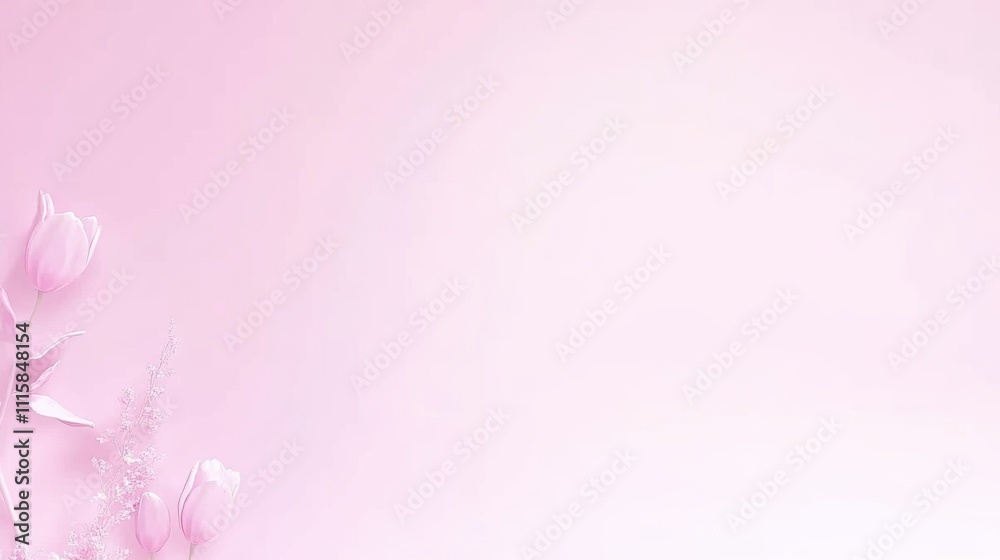pink background,Soft Pink Tulips and White Flowers on a Pink Background pink background,Soft Pink Tulips and White Flowers on a Pink Background