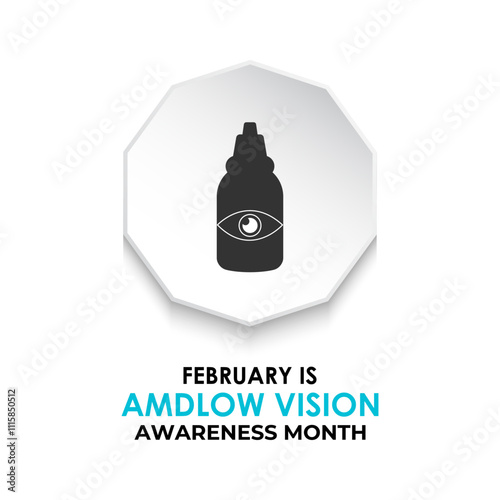 Vector graphic of Amd low vision awareness month observed every year in month of february. Design for cards, prints, social media, poster, flyer and background design template.