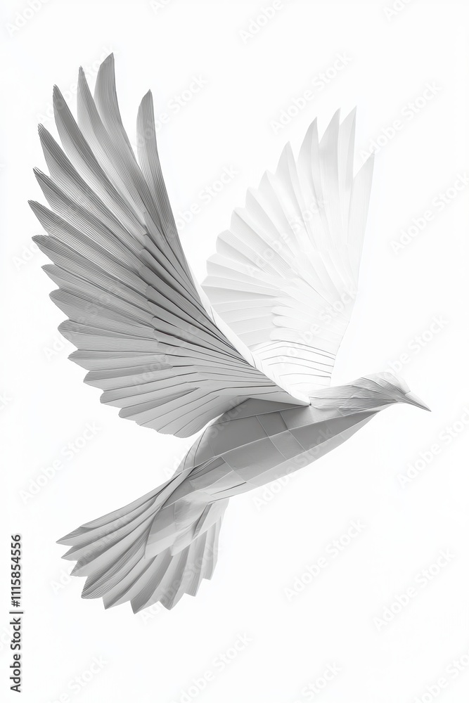 Obraz premium A white bird with its wings spread out in the air