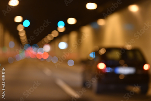 Drive safety. Car motion. Speed ride. Traveling and driving. Motion. Car in tunnel. Blurred car ride. Driving traffic. Car speed. Speed riding. photo