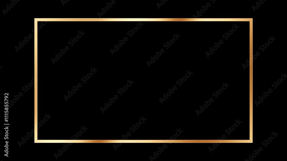 Golden rectangle border animation, alpha channel