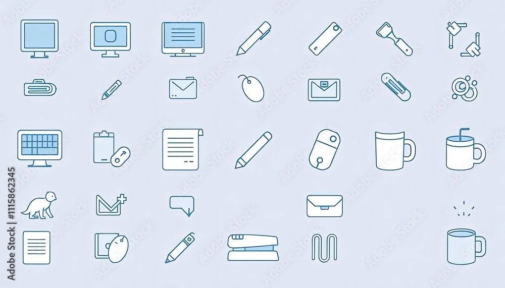 set of icons for web. icon set office set of icons for web. icon set office