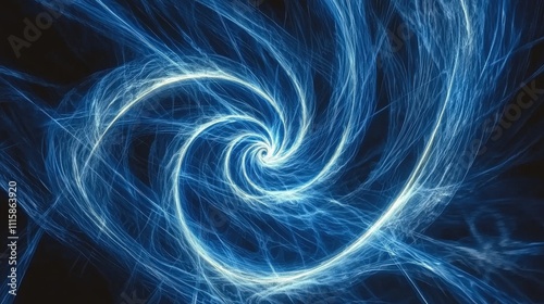 Abstract Swirling Blue Energy Vortex 4K Background Texture