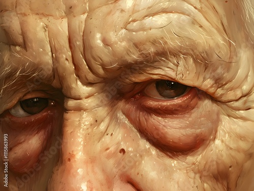 Weathered but Wise A Delicate 3D of an Elderly Portrait with Muted Earthy Tones