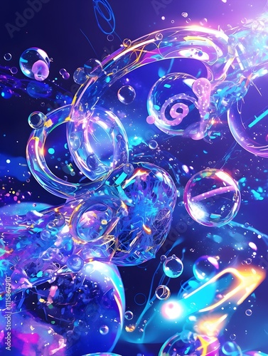 Interconnected Organic Network of Fractals and Psychedelic Data Visualizations