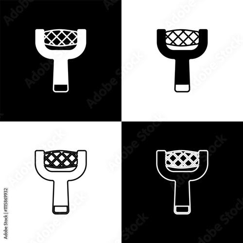 Set Nail file icon isolated on black and white background. Manicure tool. Vector