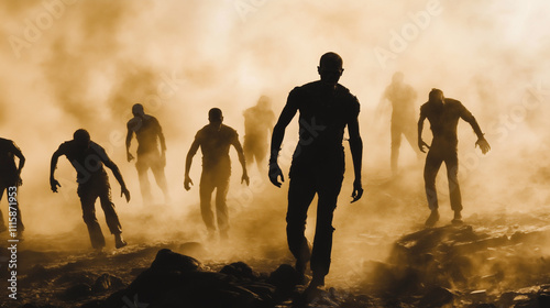 Grotesque Warriors: Zombie Soldiers in a Smoky Apocalypse