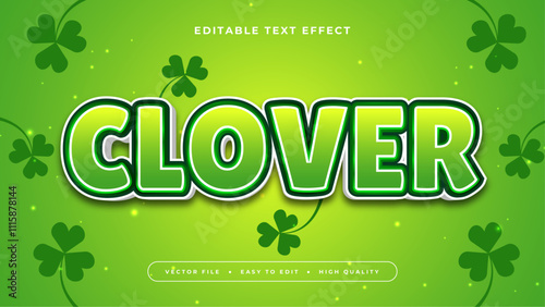 Green and white clover 3d editable text effect - font style