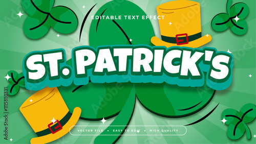 Green white and orange st patricks 3d editable text effect - font style