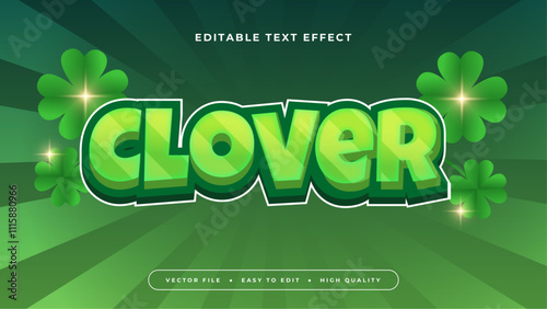 Green and white clover 3d editable text effect - font style
