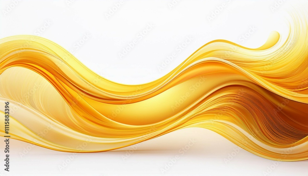 Obraz premium warm honey yellow wave abstract design sweet and inviting isolated on a white backdrop
