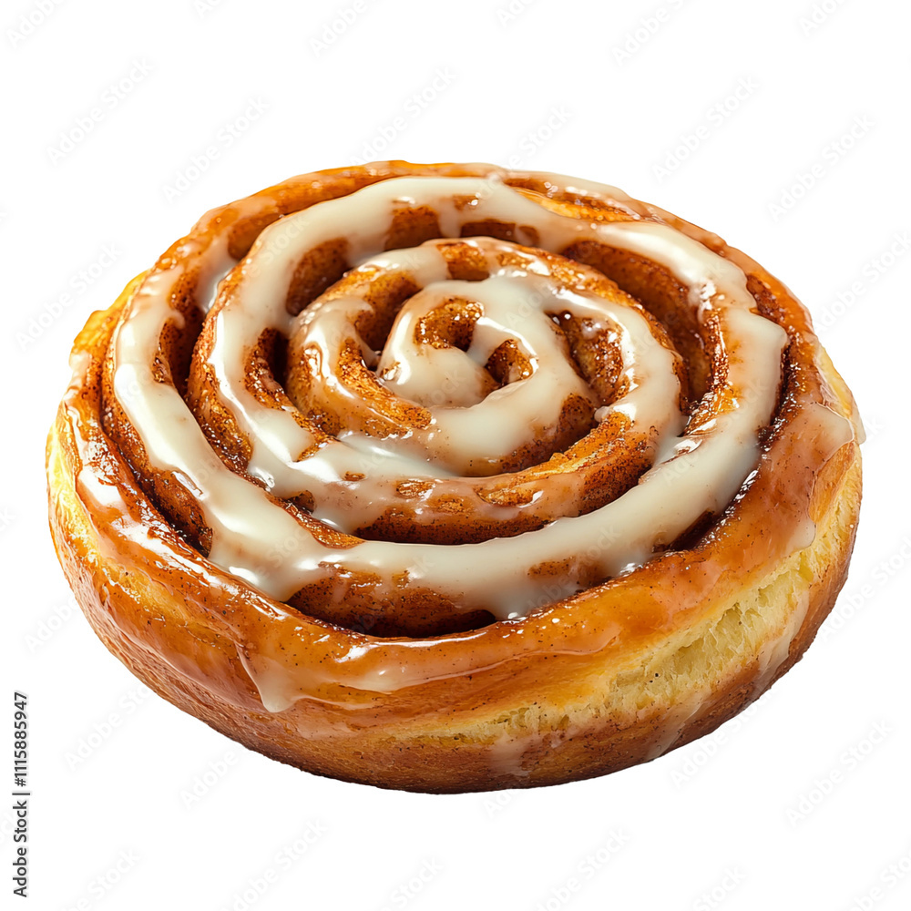 Fototapeta premium tasty cinnamon roll isolated on white background