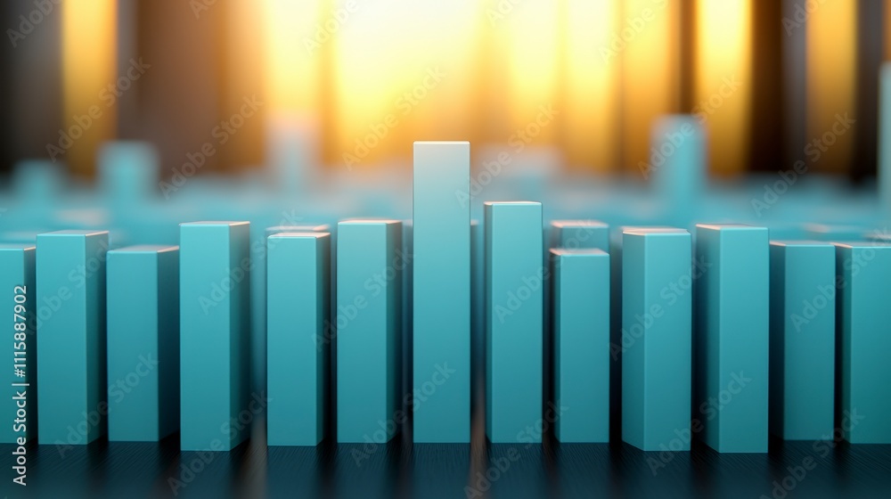 Obraz premium Abstract 3D Bar Graph Data Growth Success Technology Future