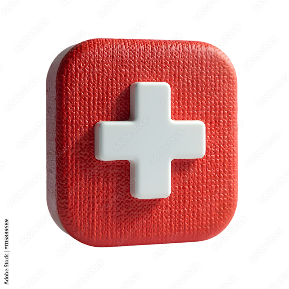 Fototapeta premium Emergency Medical Response Sign Urban Environment Iconic Content Healthcare Perspective Safety Concept for Awareness and Preparedness in Public Spaces