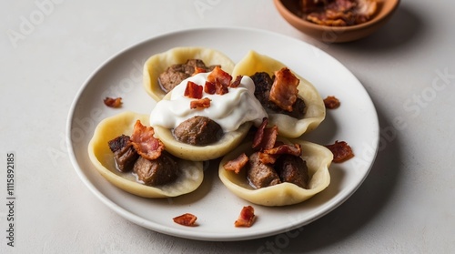 Wallpaper Mural Savory Meat Dumplings with Sour Cream and Bacon Torontodigital.ca