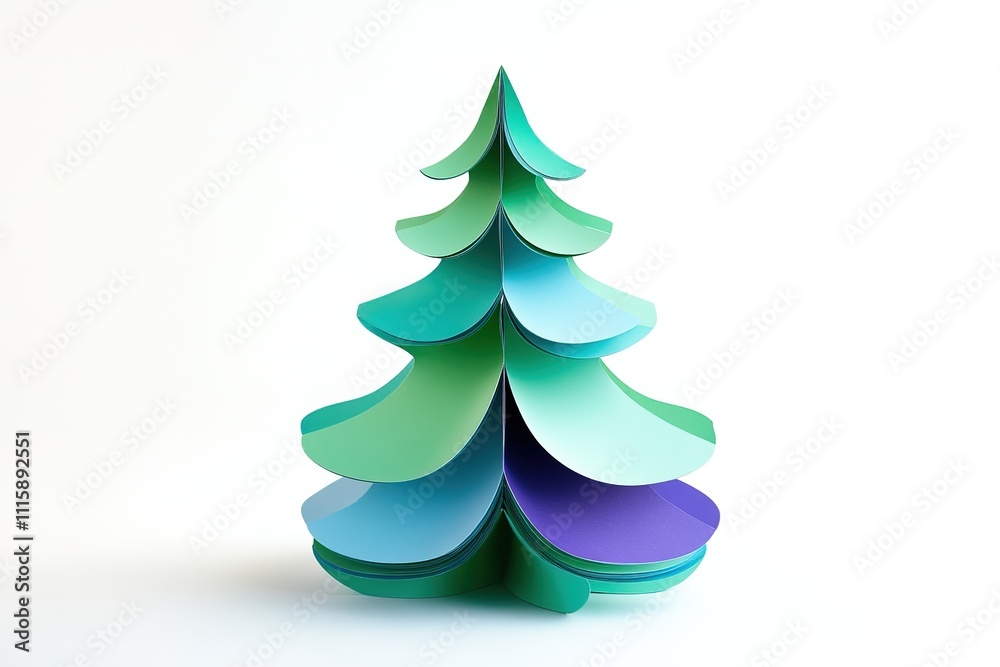 Fototapeta premium christmas tree paper cutting banner with copy space 