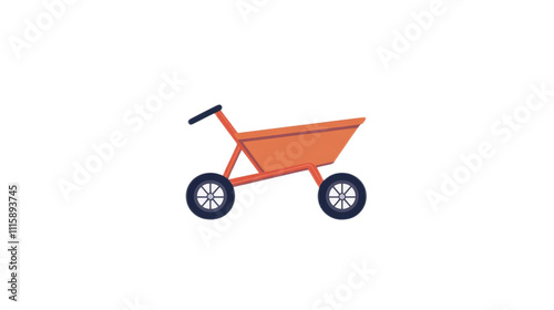 Obraz na płótnie Colorful wheelbarrow illustration on a transparent background w salonie