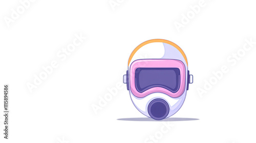 Obraz na płótnie Cartoon Style Gas Mask with Colorful Accents and Simple Design w salonie