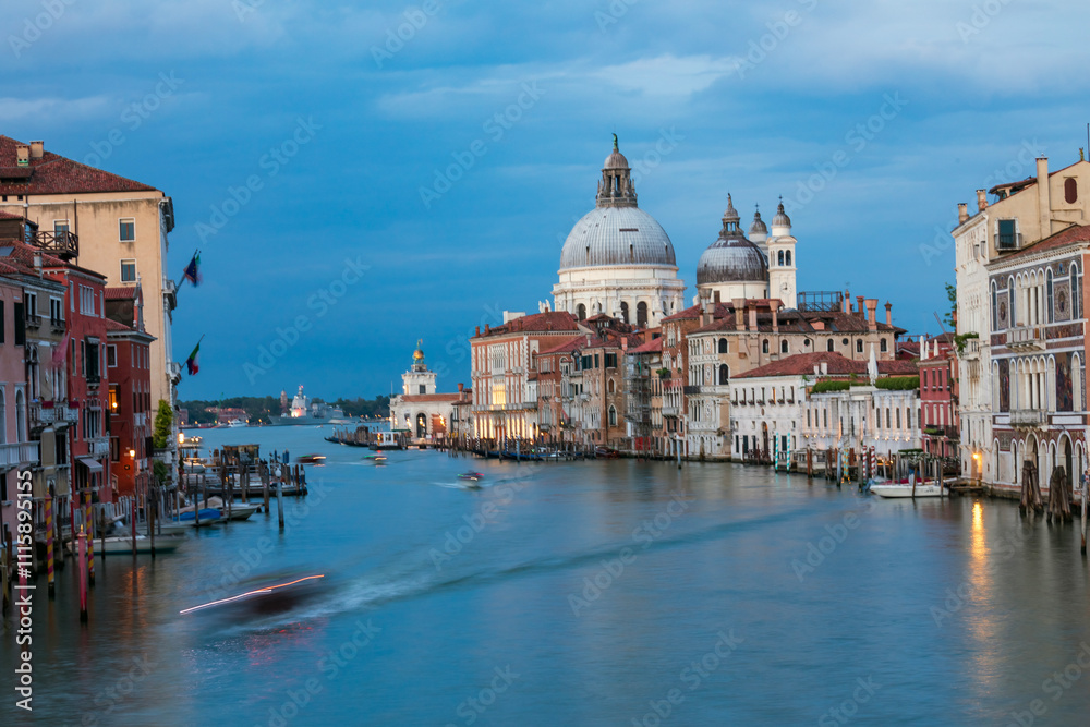 Naklejka premium Venice at night, the lagoon in the dark