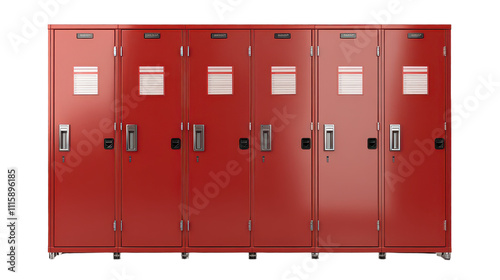 Bright red lockers line the hallway of a bustling school, waiting for students to fill them with books and memories