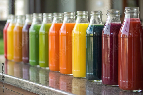 Wallpaper Mural Rainbow Juice Bottles Torontodigital.ca