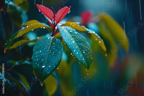 Close-Up of Water Droplet on Leaf for Eco-Friendly Earth Day Nature Preservation photo