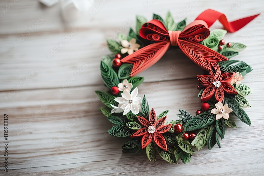 Christmas wreath from pine twigs with poinsettia flowers and brown cones isolated on white background
Christmas wreath from pine twigs with poinsettia flowers and brown cones isolated on white background