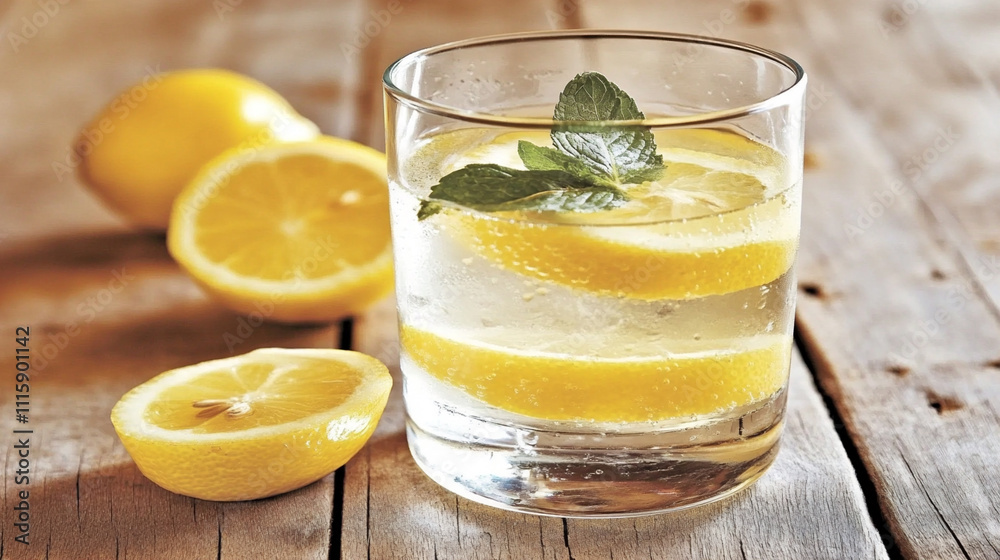 Fototapeta premium High-resolution image of a refreshing glass o