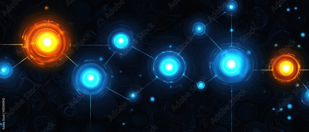 Obraz premium Glowing Celestial Spheres in the Cosmic Night Sky