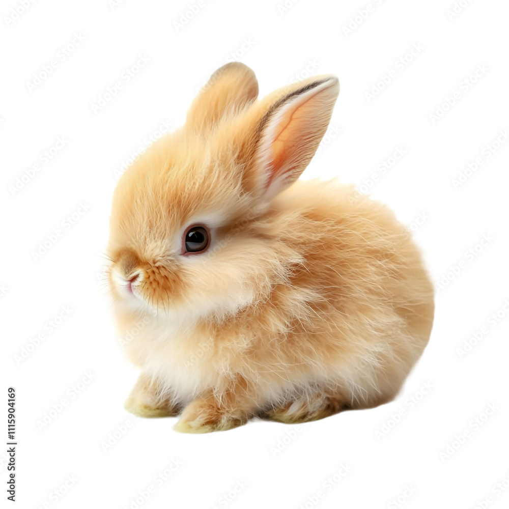 Obraz premium Adorable baby rabbit isolated on transparent background.
