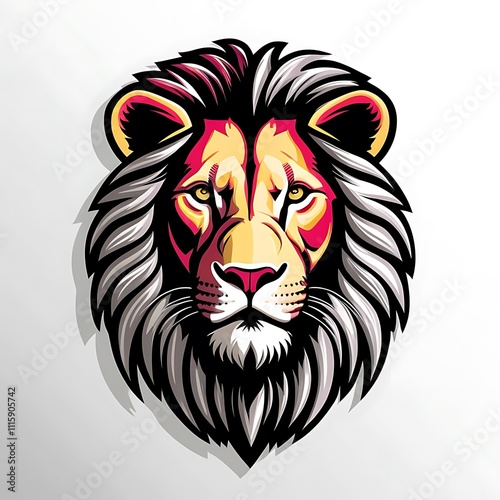 Majestic Lion Head Artistic Illustration Design photo