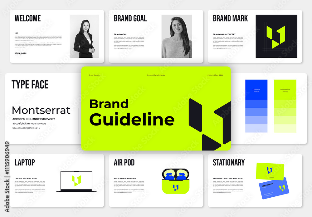 Brand Guideline Presentation Template Stock Template | Adobe Stock