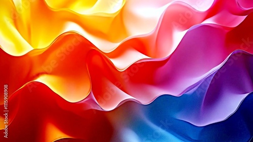 Colorful Abstract Flowing Fabric Texture with Gradient Waves
