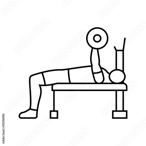 close grip bench press arm fitness exercise line icon vector. close grip bench press arm fitness exercise sign. isolated contour symbol black illustration