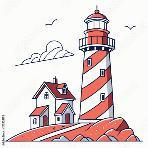 lighthouse on a white background