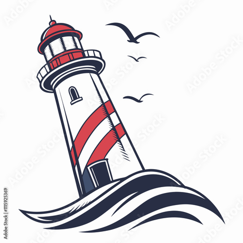 lighthouse on a white background